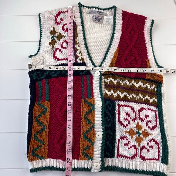 Huntington Ridge Vintage Knit Sweater Vest Women's size Large Heart Multi Color - Picture 3 of 6